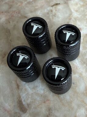Tesla 4PCS Tire Caps Aluminum Alloy Valve Stem Cap Decorative Accessory Compatib